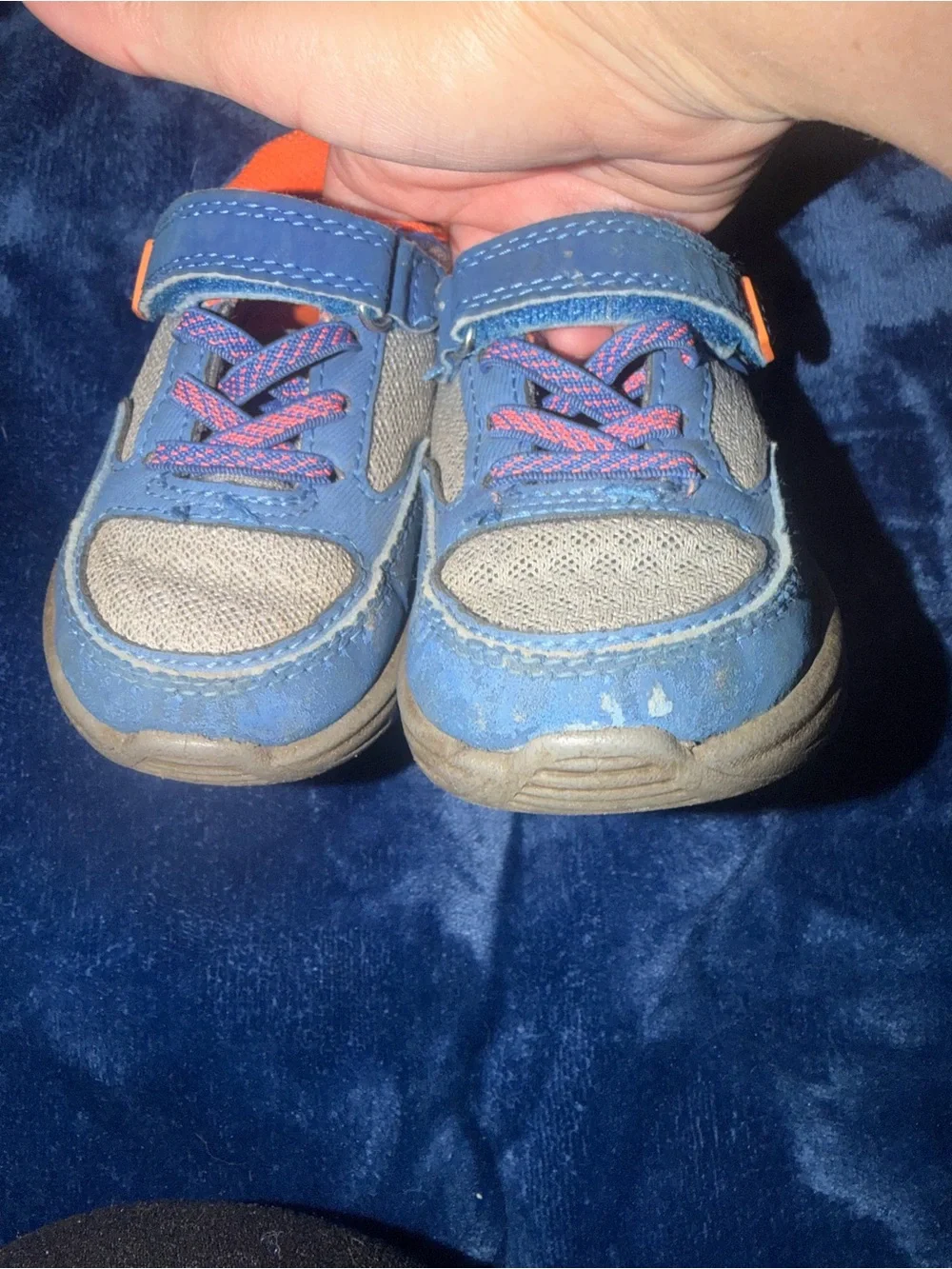 OshKosh B’gosh Baby Boy Size 7 Blue Orange Sneakers